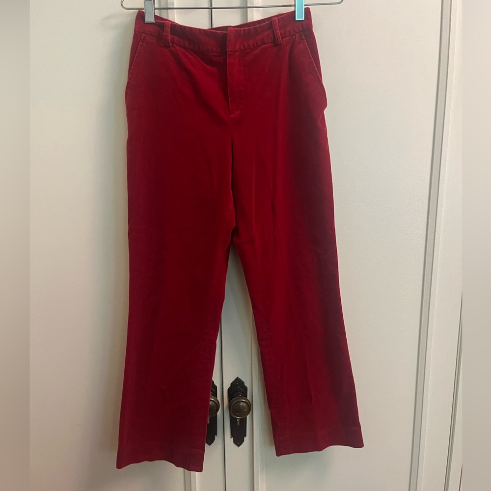 Ralph Lauren Petite Red Velvet Pants Size 2P